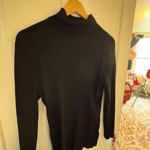 Turtle neck sweaters, one gray, one black, lot of two